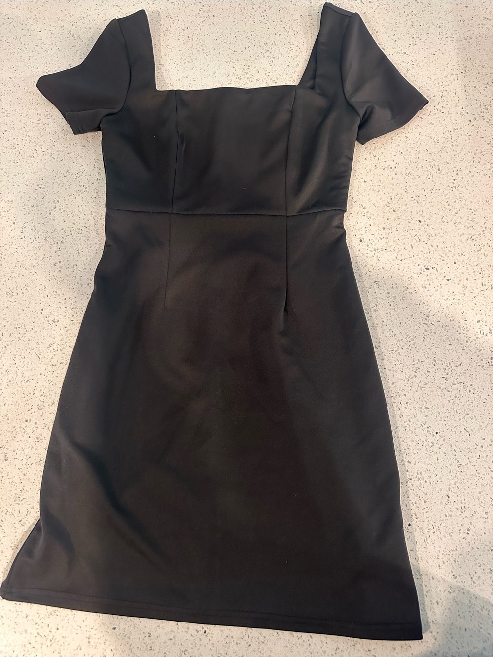 Cider Black Square-Neck Mini Dress